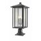 Z-Lite Aspen 3 Light Outdoor Pier Mounted Fixture, Black And Clear Seedy 554PHXLR-533PM-BK - alternate 1